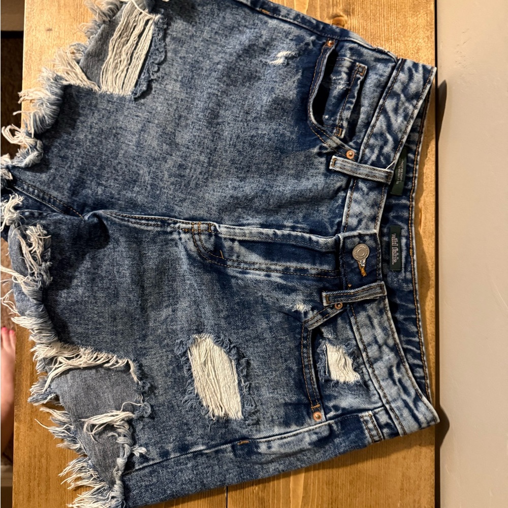 Wild Fable Blue Distressed Jean Shorts